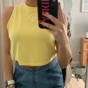 Adidas Three Stripe Crop Muscle Tank